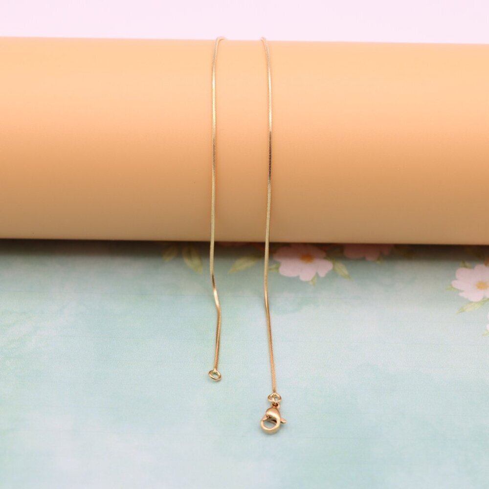 Delicate Rose Gold Snake Chain Necklace, Elegant Look, XPNL0130 - Picture 9 of 12